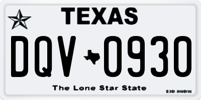 TX license plate DQV0930