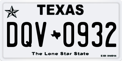 TX license plate DQV0932