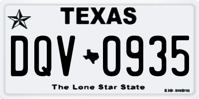 TX license plate DQV0935