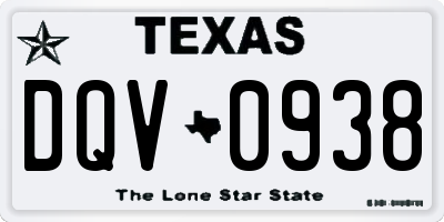 TX license plate DQV0938