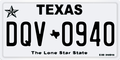 TX license plate DQV0940