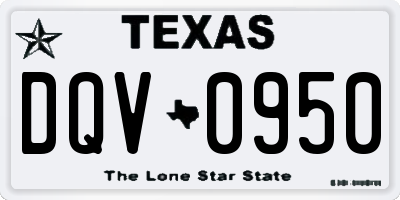 TX license plate DQV0950