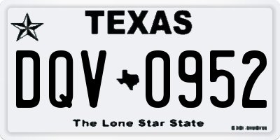 TX license plate DQV0952