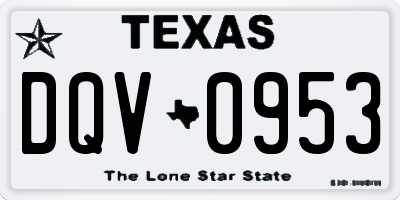 TX license plate DQV0953