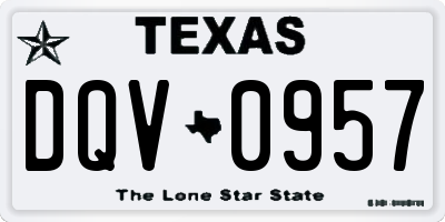 TX license plate DQV0957