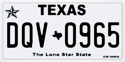 TX license plate DQV0965
