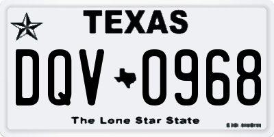 TX license plate DQV0968