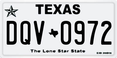 TX license plate DQV0972
