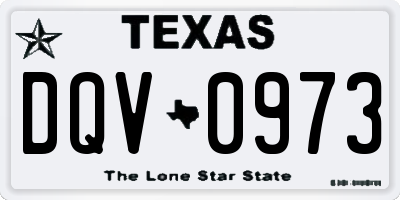 TX license plate DQV0973