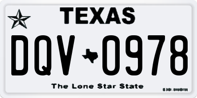 TX license plate DQV0978