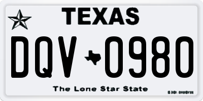 TX license plate DQV0980