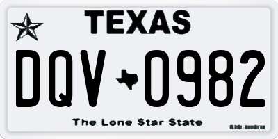 TX license plate DQV0982