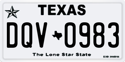 TX license plate DQV0983