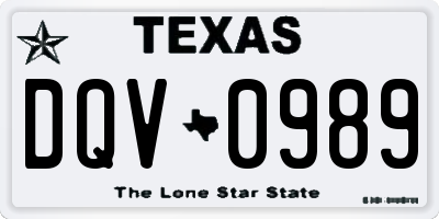 TX license plate DQV0989