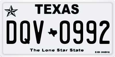 TX license plate DQV0992