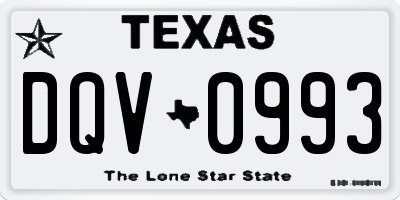TX license plate DQV0993