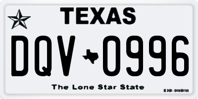 TX license plate DQV0996