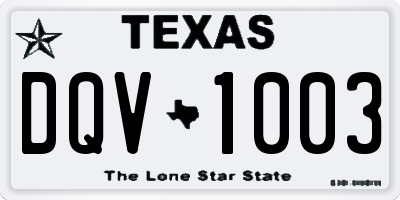 TX license plate DQV1003
