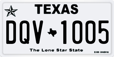 TX license plate DQV1005