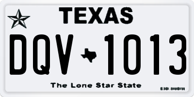 TX license plate DQV1013