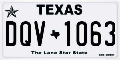 TX license plate DQV1063