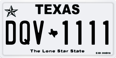 TX license plate DQV1111
