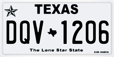 TX license plate DQV1206