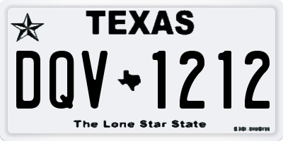 TX license plate DQV1212