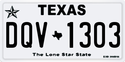TX license plate DQV1303