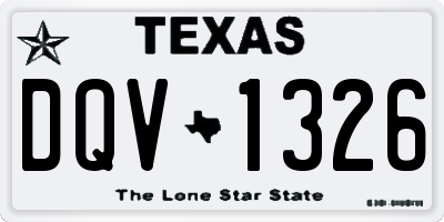 TX license plate DQV1326