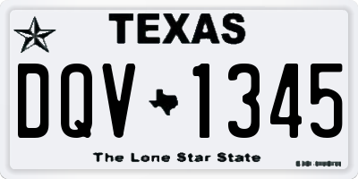 TX license plate DQV1345
