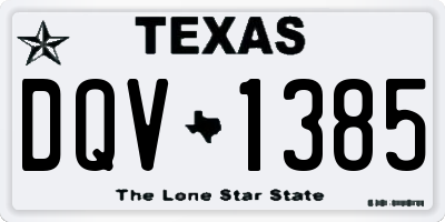 TX license plate DQV1385