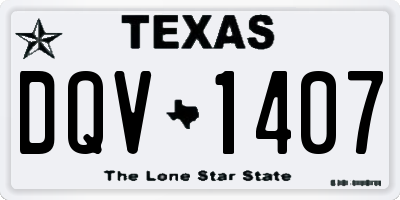 TX license plate DQV1407