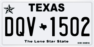 TX license plate DQV1502