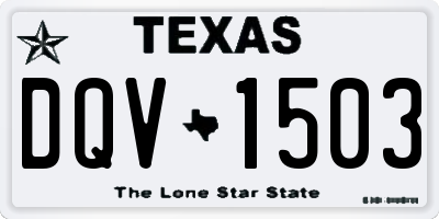 TX license plate DQV1503