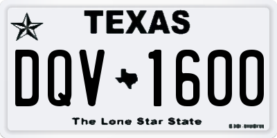 TX license plate DQV1600