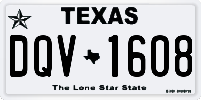 TX license plate DQV1608