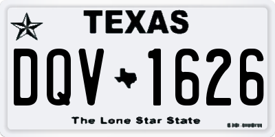 TX license plate DQV1626