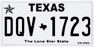 TX license plate DQV1723