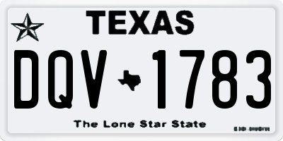 TX license plate DQV1783