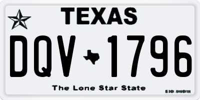 TX license plate DQV1796