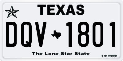 TX license plate DQV1801
