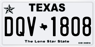 TX license plate DQV1808
