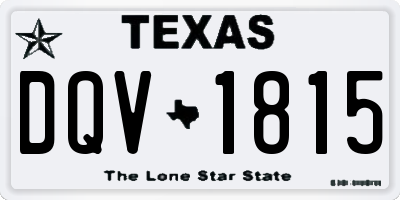 TX license plate DQV1815