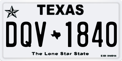 TX license plate DQV1840