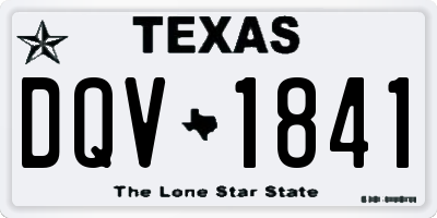 TX license plate DQV1841