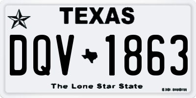TX license plate DQV1863