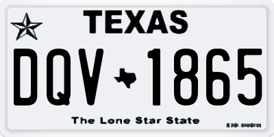 TX license plate DQV1865