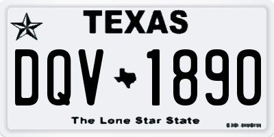 TX license plate DQV1890