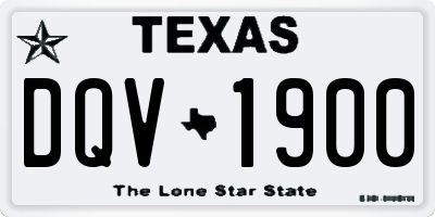 TX license plate DQV1900